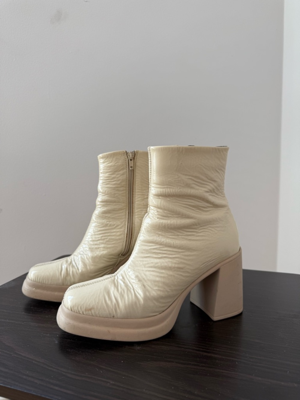 L'INTERVALLE Cream Platform Ankle Booties